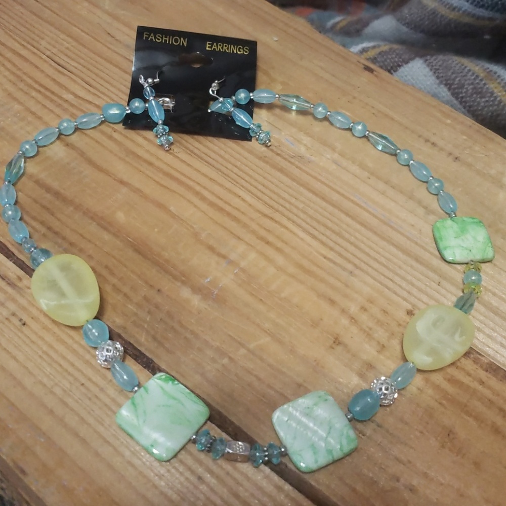 New aqua, green, fashion jewelry set